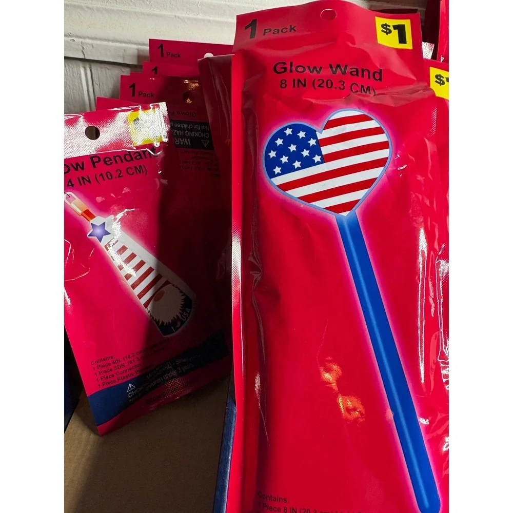 Patriotic Glow Stick Necklaces Bracelets Wands Party Favors 4th of July
